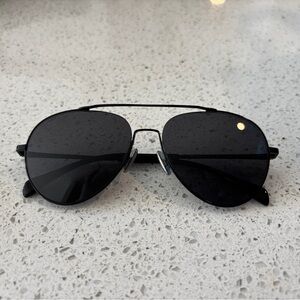 rag & bone Black Aviator Sunglasses